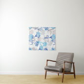 Licht en luchtig Hydrangea bloemenpatroon Wandkleed (In Situ (horizontaal))