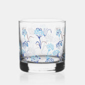 Licht en luchtig Hydrangea bloemenpatroon Whisky Glas (Voorkant)
