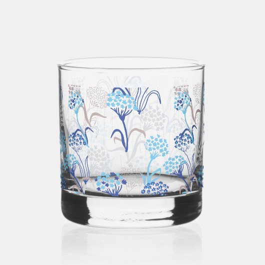 Licht en luchtig Hydrangea bloemenpatroon Whisky Glas (Voorkant)