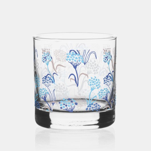 Licht en luchtig Hydrangea bloemenpatroon Whisky Glas (Achterkant)