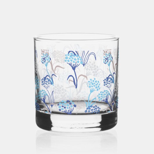 Licht en luchtig Hydrangea bloemenpatroon Whisky Glas (Links)