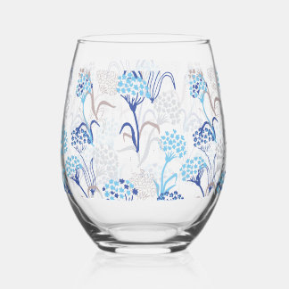 Licht en luchtig Hydrangea bloemenpatroon Wijnglas Zonder Voet