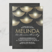 Licht en paraplu's Chalkboard Vrijgezellenfeest Kaart (Voorkant / Achterkant)