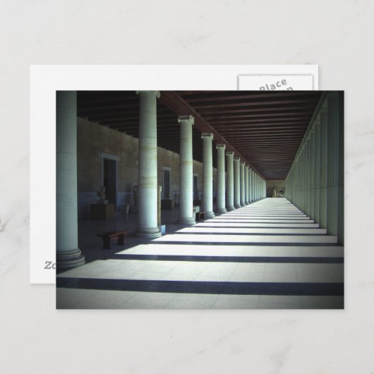 Licht en schaduwen in het Museum van Agora in Briefkaart (Voorkant / Achterkant)