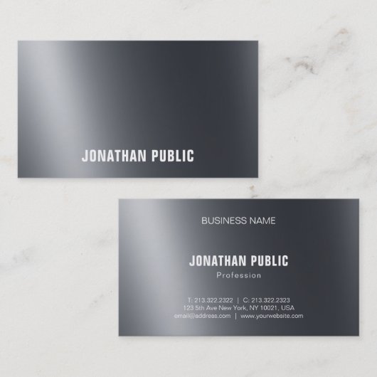 Licht en schaduwzwart, elegant modern visitekaartje (Voorkant / Achterkant)