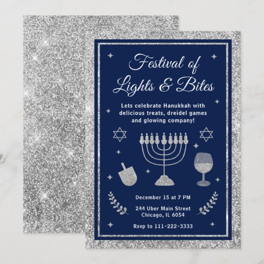 Licht- en Smaakfestival Hanukkah-feest Kaart (Voorkant / Achterkant)