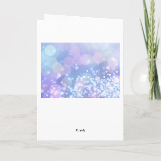 Licht en vrede - Blauwe Sparkles Happy Hanukkah Kaart (Achterkant)