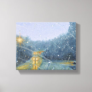 Licht en warmte op een regenachtige dag canvas afdruk
