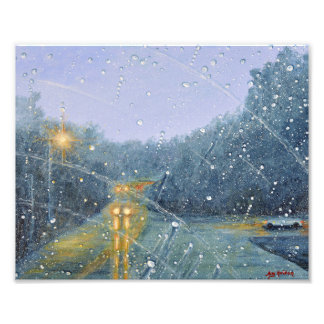 Licht en warmte op een regenachtige dag foto afdruk