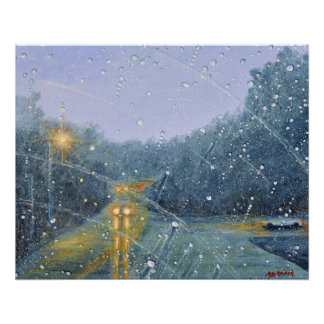 Licht en warmte op een regenachtige dag perfect poster