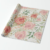 Licht en Waterverf van zoete Oranje Rozen Cadeaupapier (Uitgerold)