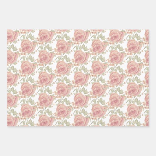 Licht en Waterverf van zoete Oranje Rozen Inpakpapier Vel (Voorkant 3)