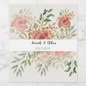 Licht en Waterverf van zoete Oranje Rozen Wijn Etiket (Enkel label)
