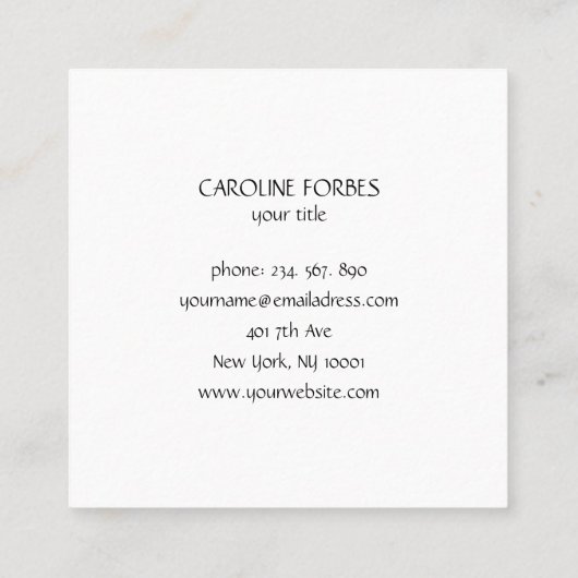 Licht Energie Yoga  Visitenkarte Vierkante Visitekaartje (Achterkant)