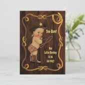 Licht Etnische Cowboy Rustisch Baby shower Kaart (Staand voorkant)