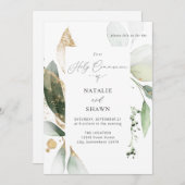 Licht Eucalyptus Glow Gold Commune 2 Naam Kaart (Voorkant / Achterkant)