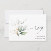 Licht Eucalyptus Glow Gold met Meal RSVP Card 2 (Voorkant)