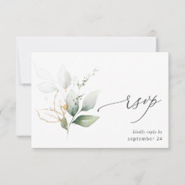 Licht Eucalyptus Glow Gold met Meal RSVP Card 2