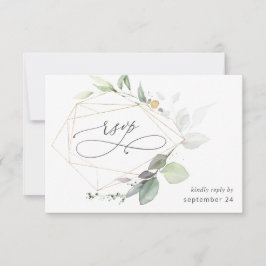 Licht Eucalyptus Glow Gold met Meal RSVP-kaart RSVP Kaartje