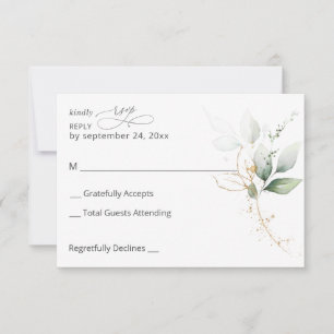 Licht Eucalyptus Glow Gold No Meal RSVP Kaartje