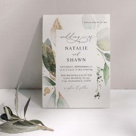 Licht Eucalyptus Glow Gold Wedding Kaart