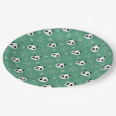 Licht Evergreen - Schattigee panda's met sneeuwvlo Papieren Bordje (Gekanteld)