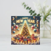 Licht & Feestelijk Nieuwjaar 2025 Feestdagenkaart (Staand voorkant)