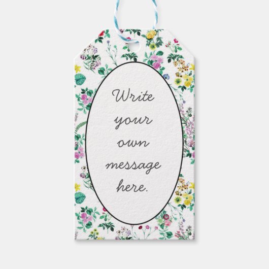 Licht Floral Patroon Aangepast Bericht Cadeaulabel (Voorkant)