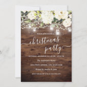 Licht Floral Rustic Wood Kerstfeest Uitnodiging (Voorkant)