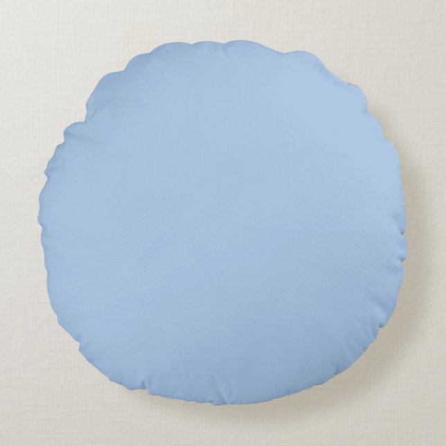 Licht Frans Blauw Effen Rond Kussen (Voorkant)