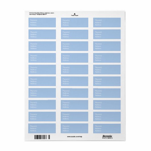 Licht Frans Blauw Retouradres Labels (Full Sheet)