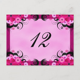 Licht Fuchsia Bloemen Receptie Tafel Aantal Kaarte Briefkaart