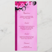 Licht Fuchsia Bloemenbruiloft Diner Menu Kaarten (Achterkant)
