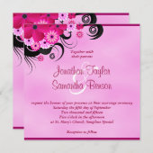 Licht Fuchsia Magenta Bloemenbruiloft 5.25" Uitnod Kaart (Voorkant / Achterkant)