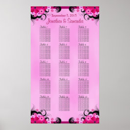 Licht Fuschia 15 Bruiloft Tafel Zitkaarten Poster