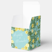 Licht geel en Aqua Blauwgroen Roos Bedankdoosjes (Geopend)