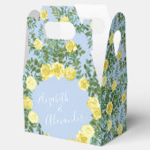 Licht geel en Bleek blauw Roos Bedankdoosjes (Geopend)