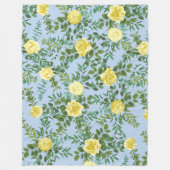 Licht geel en Bleek blauw Roos Fleece Deken (Voorkant)