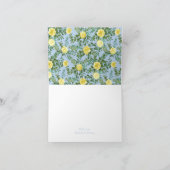 Licht Geel en Bleek Blauw Roos Floral Hartelijk da Bedankkaart (Binnen)