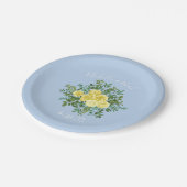 Licht geel en Bleek blauw Roos Papieren Bordje (Gekanteld)