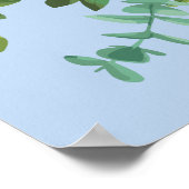 Licht geel en Bleek blauw Roos Poster (Hoek)