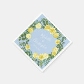 Licht geel en Bleek blauw Roos Servet (Hoek)