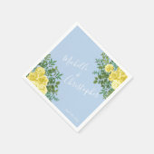 Licht geel en Bleek blauw Roos Servet (Hoek)