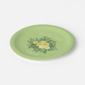 Licht geel en Bleek groen Roos Papieren Bordje (Gekanteld)