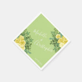 Licht geel en Bleek groen Roos Servet (Hoek)