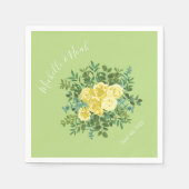Licht geel en Bleek groen Roos Servet (Voorkant)