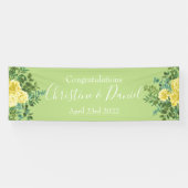 Licht geel en Bleek groen Roos Spandoek (Horizontaal)