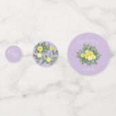 Licht geel en Lila Paars Roos Confetti (Voorkanten)