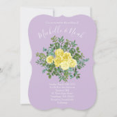 Licht geel en Lila Paars Roos Kaart (Voorkant)