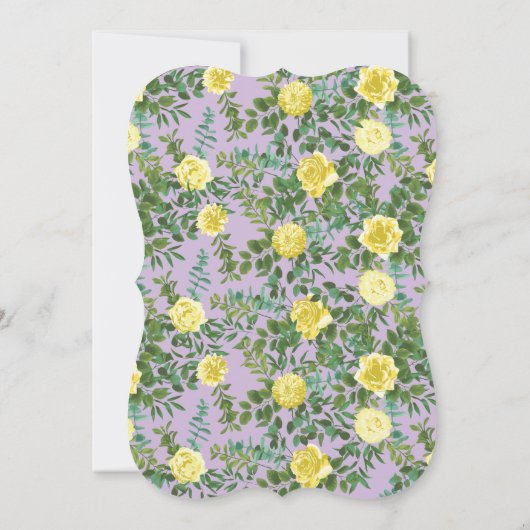 Licht geel en Lila Paars Roos Kaart (Achterkant)